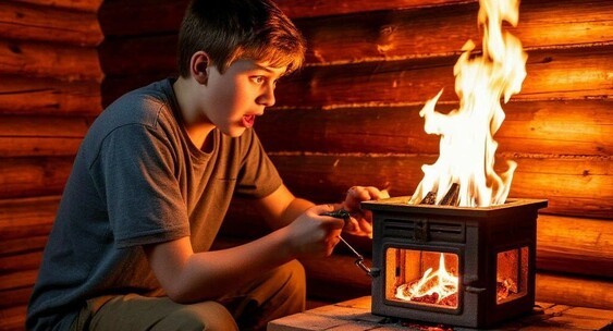 Юноша получил ожоги при розжиге печи.